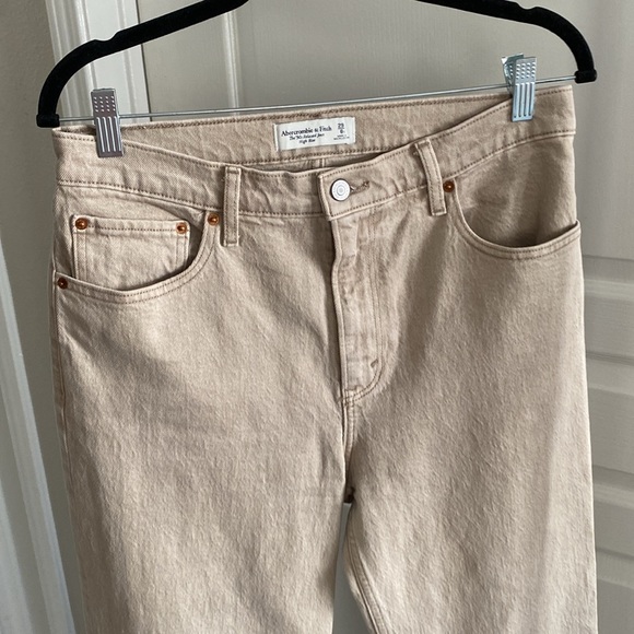 Abercrombie High Rise 90s Relaxed Jeans In Oat Size 29/8r - Picture 5 of 9